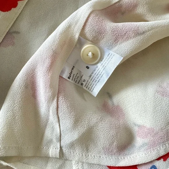 Reformation - Sheila Georgette Floral Print Midi Button Down Dress - Size 8 - Picture 13 of 14